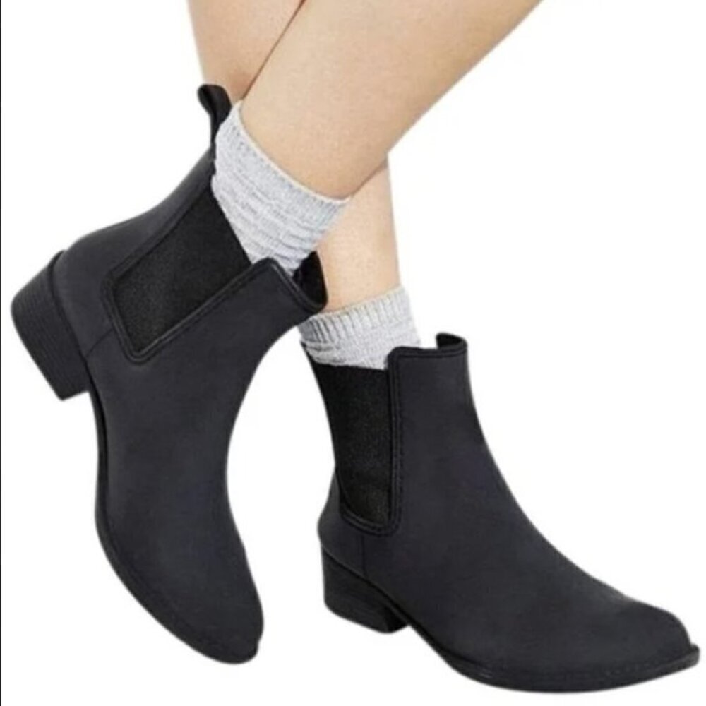 Jeffrey Campbell Havana Last black stormy chelsea rain boot size 9